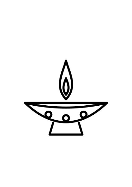 Diwali Diya coloring page