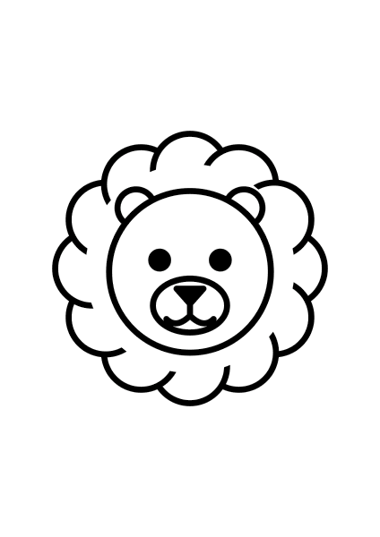 Happy Lion wild animal coloring page