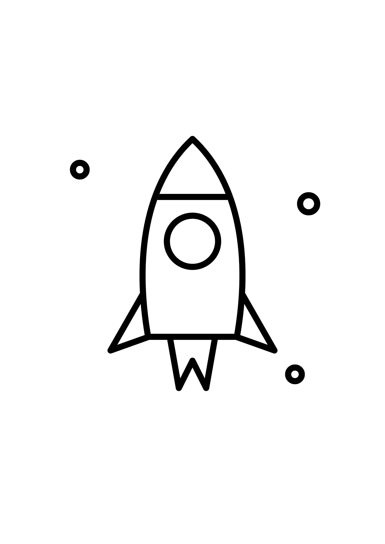 Little Rocket space coloring page
